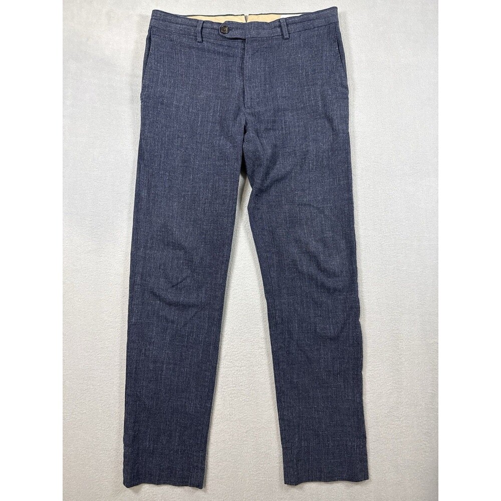Banana Republic Men's 31x32 Navy Chambray Italian Stretch Dress Pants